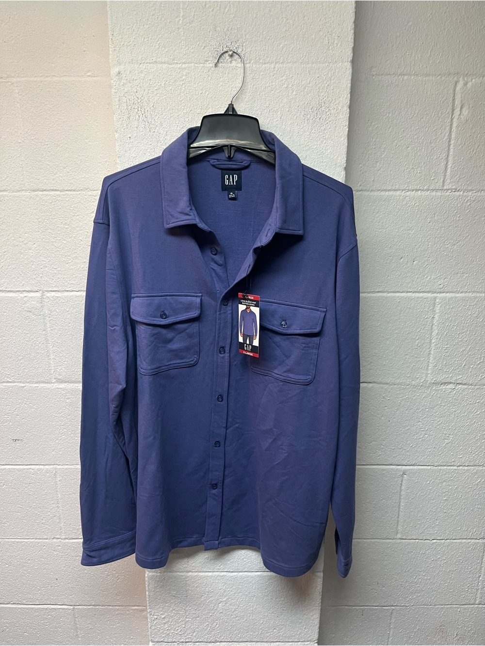 GAP Men's Lightweight Shirt Jacket in Blue